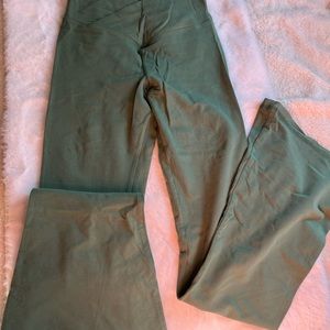 High waist full length v crossover flare